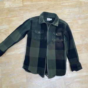 Green & Black zip up shirt